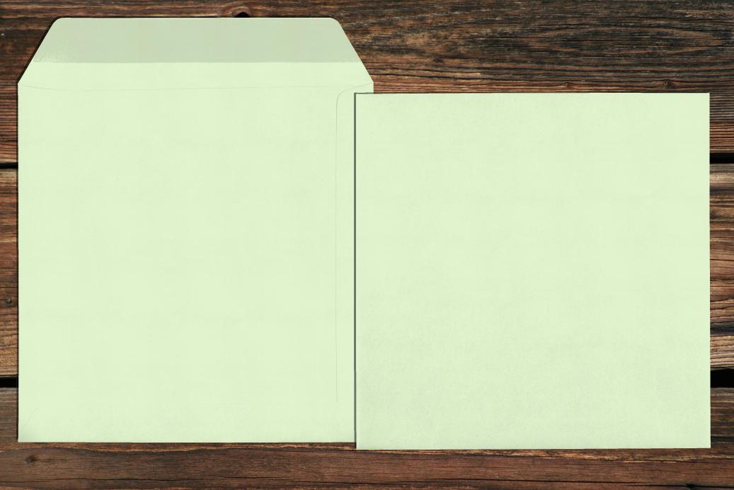 Versandtaschen 220x220 mm Nassklebend Hellgrün 120 g/qm